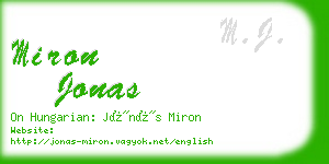 miron jonas business card